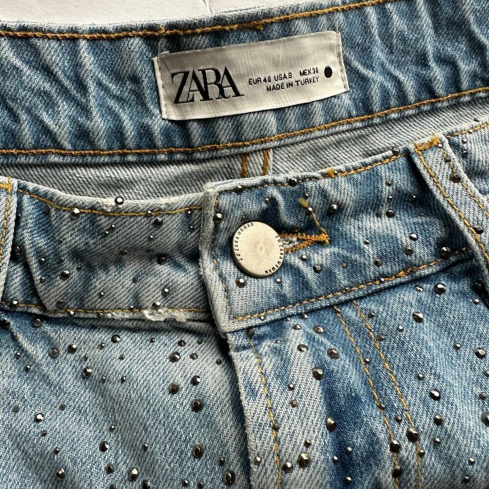 **SUMMER SALE** Zara Embellished Cut Off Shorts - Size 8 - Picture 4 of 6